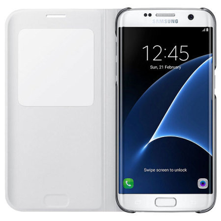 Funda oficial Samsung Galaxy S7 Edge S-View Cover - Blanca