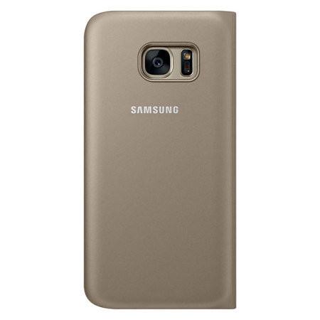 Original Samsung Galaxy S7 Tasche S View Premium Cover in Gold