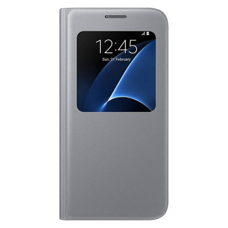 Officiële Samsung Galaxy S7 S View Premium Cover Case - Zilver