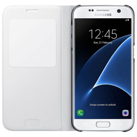 Official Samsung Galaxy S7 S View Premium Fodral - Vit