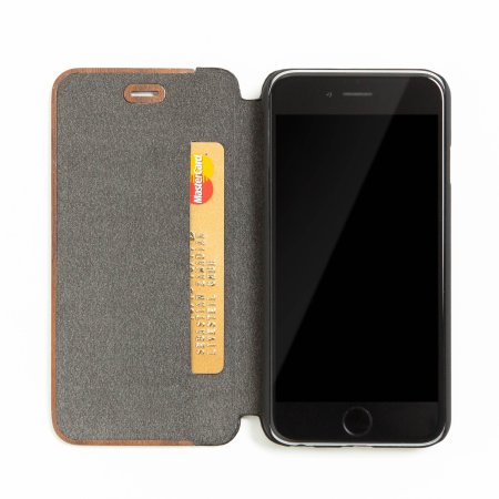 Woodcessories EcoFlip Comfort Wooden iPhone 6S/ 6 Case Tasche Walnut