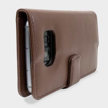 Olixar Genuine Leather Samsung Galaxy S7 Edge Wallet Case - Brown