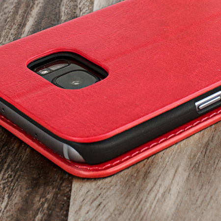 Housse Portefeuille Samsung Galaxy S7 Olixar Simili Cuir - Rouge