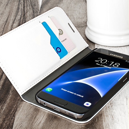 Olixar Kunstledertasche für das Samsung Galaxy S7 in Weiß