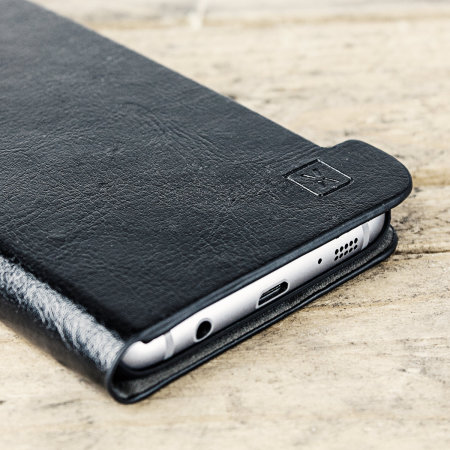 Olixar Kunstledertasche für das Samsung Galaxy S7 Edge in Schwarz
