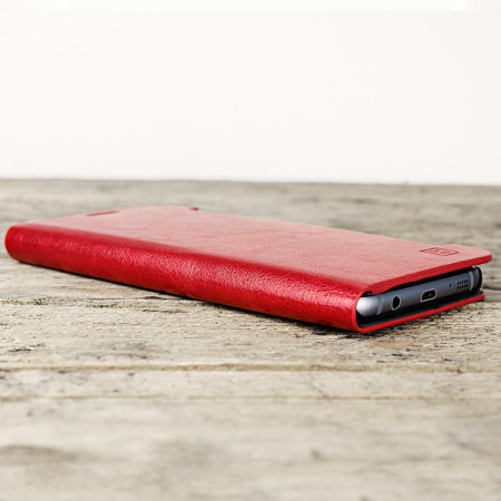 Olixar Leather-Style Samsung Galaxy S7 Edge suojakotelo - Punainen