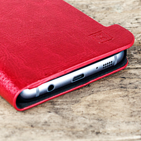 Olixar Kunstledertasche für das Samsung Galaxy S7 Edge in Rot