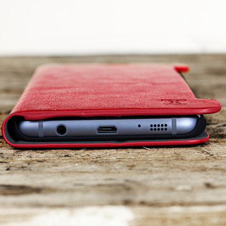 Olixar Leather-Style Samsung Galaxy S7 Edge suojakotelo - Punainen
