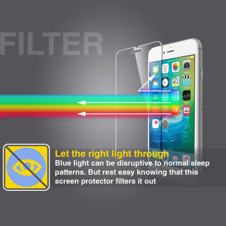 Olixar iPhone 6S / 6 Anti-Blue Light Tempered Glass Skärmskydd