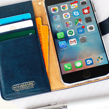 Hansmare Calf iPhone 6S / 6 Wallet Case - Blauw