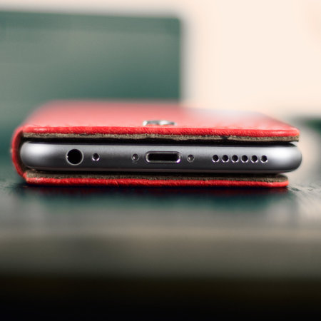 Vaja Slim Pelle iPhone 6S / 6 Premium Leather Book Flip Case - Red