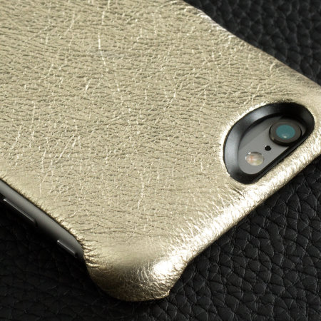 Coque iPhone 6S / 6 Cuir Premium Vaja Metallic - Vintage Or