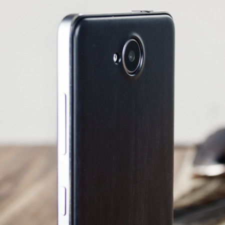 Mozo Microsoft Lumia 650 PU Batterieabdeckung in Schwarz Holz