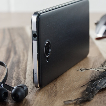 Mozo Microsoft Lumia 650 PU Back Cover Case - Zwart hout