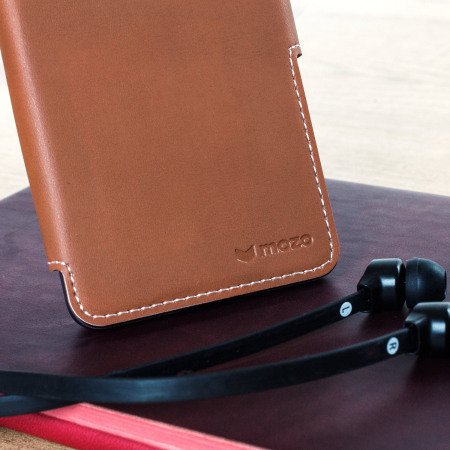 Mozo Microsoft Lumia 650 Leather-Style Flip Cover - Cognac