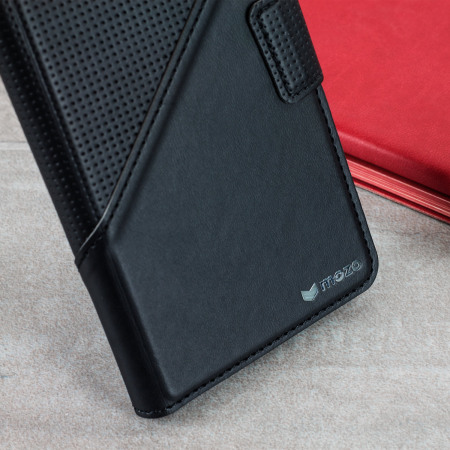 Mozo Microsoft Lumia 650 Leather-Style Thin Flip Case - Black