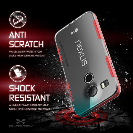 Funda Nexus 5X Ghostek Cloak - Transparente / Roja