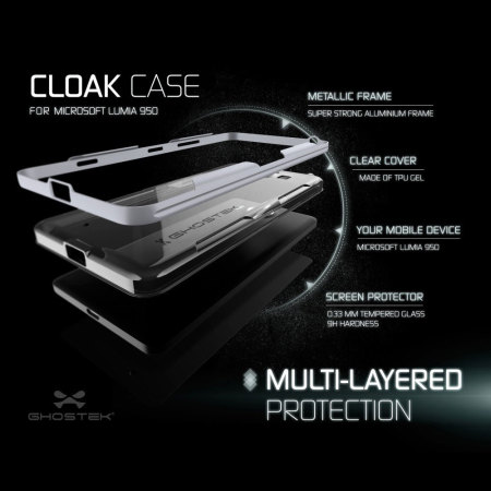 Coque Microsoft Lumia 950 Ghostek Cloak Tough – Transparente / Argent