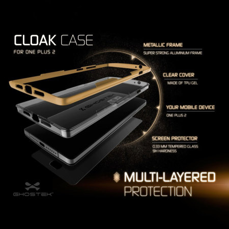 Funda OnePlus 2 Ghostek Cloak - Transparente / Dorada