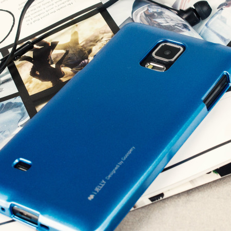  Coque Samsung Galaxy Note 4 Mercury iJelly – Bleu Métallique