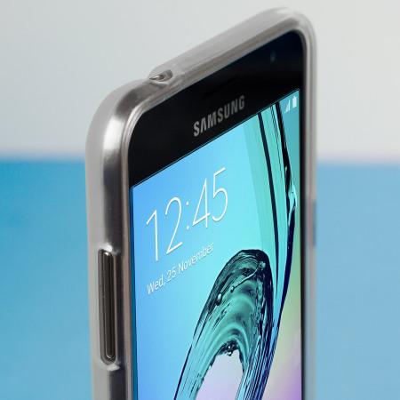 Coque Samsung Galaxy J3 2016 FlexiShield en gel – Blanc givré