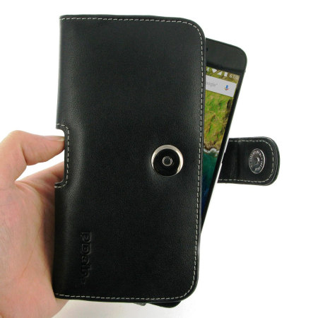 PDair Horizontal Leather Nexus 6P Pouch Case - Black