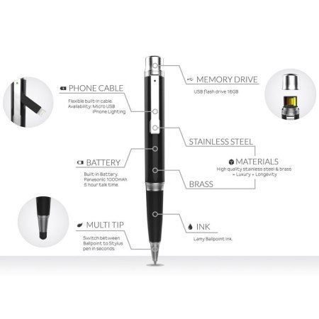 Beyond Ink Pen Lightning Compatible Multifunctional 4-in-1 Stylus