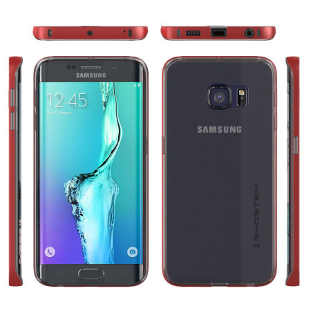 Ghostek Cloak Galaxy S6 Edge Plus Puhelimelle – Läpinäkyvä/Punainen