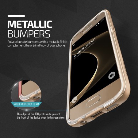 VRS Design Crystal Bumper Samsung Galaxy S7 Bumperskal - Skinande Guld
