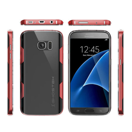 Ghostek Cloak Samsung Galaxy S7 Tough Case - Clear / Red