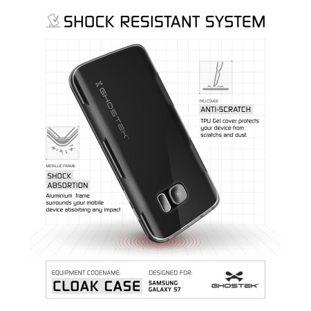 Ghostek Cloak Samsung Galaxy S7 Tough Deksel - Klar / Sort