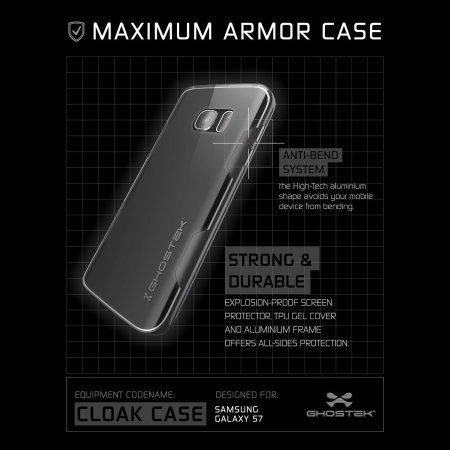 Ghostek Cloak Samsung Galaxy S7 Tough Case Hülle in Klar / Schwarz