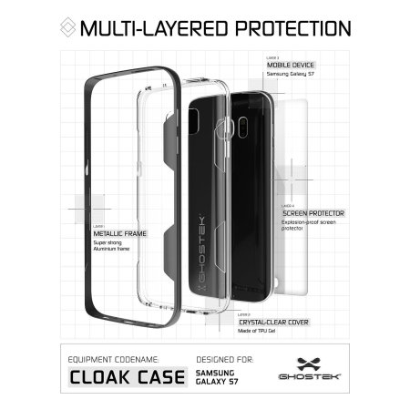 Funda Samsung Galaxy S7 Ghostek Cloak - Transparente / Negra