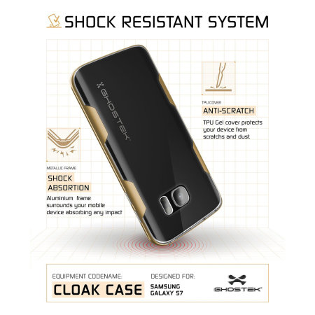 Coque Samsung Galaxy S7 Ghostek Cloak Tough – Transparent / Or