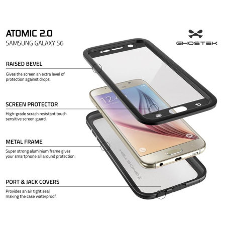 Ghostek Atomic 2.0 Samsung Galaxy S6 Waterproof Tough Case - Black