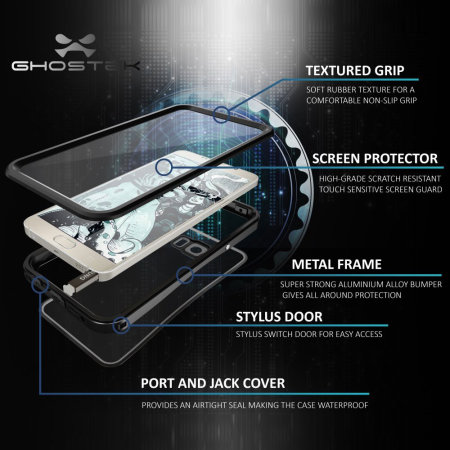 Ghostek Atomic 2.0 Samsung Galaxy Note 5 Vanntett Etui - Sort
