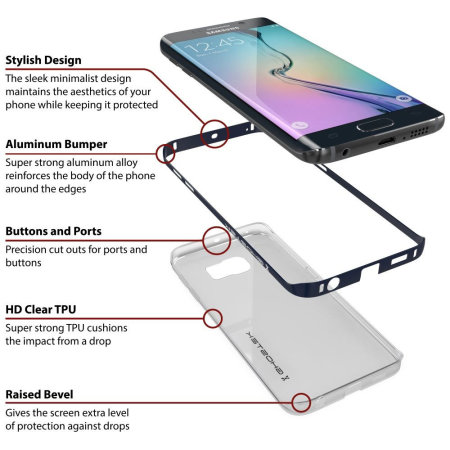 Ghostek Cloak Samsung Galaxy S6 Edge skal + skärmskydd - Klar / Svart