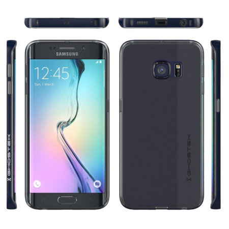 Ghostek Cloak Samsung Galaxy S6 Edge Tough Case - Clear / Dark Blue