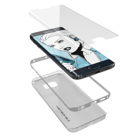Ghostek Cloak Galaxy S6 Edge Plus Puhelimelle – Läpinäkyvä/Hopea