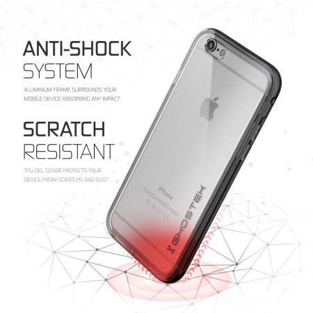 Ghostek Cloak iPhone 6S / 6 Puhelimelle – Läpinäkyvä/Harmaa