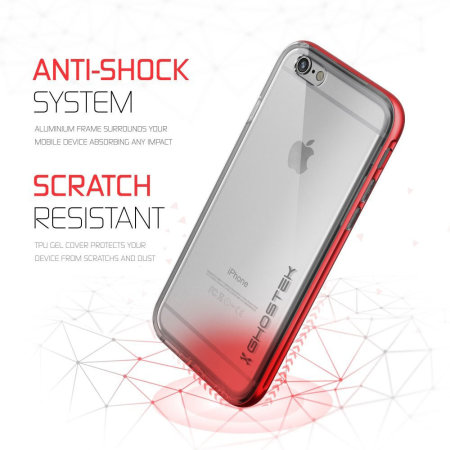 Ghostek Cloak iPhone 6S / 6 Hårt Skal + skärmskydd - Klar / Röd