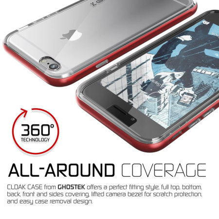 Coque iPhone 6S / 6 Ghostek Cloak Tough – Transparent / Rouge