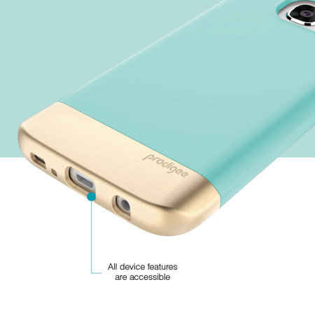 Prodigee Accent Samsung Galaxy S7 Case Hülle Aqua / Gold