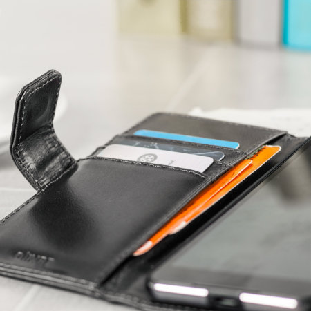 Olixar Genuine Leather Microsoft Lumia 650 Wallet Case - Black
