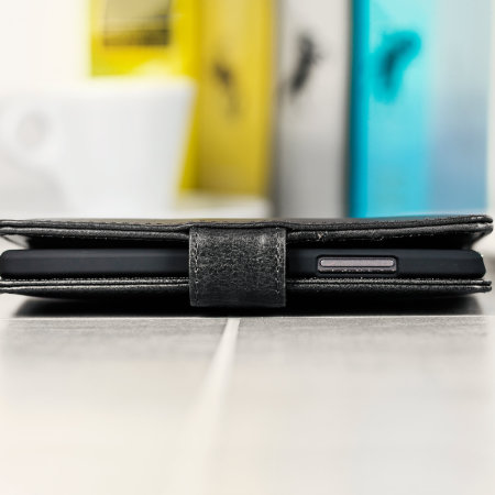Olixar Genuine Leather Microsoft Lumia 650 Plånbosfodral - Svart