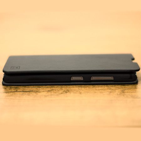 Olixar Leather-Style Microsoft Lumia 650 Wallet suojakotelo - Musta