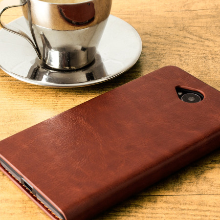 Olixar Leather-Style Microsoft Lumia 650 Wallet Stand Case - Brown