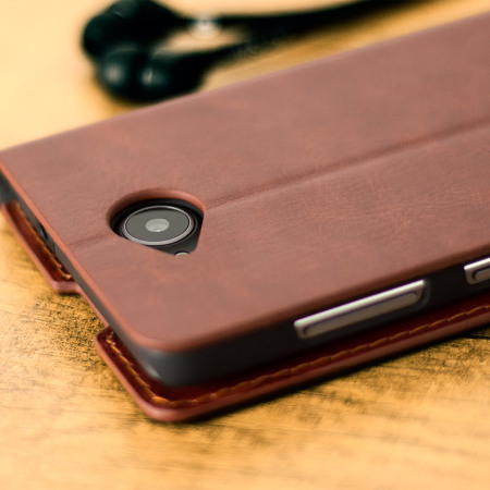 Olixar Leather-Style Microsoft Lumia 650 Plånboksfodral - Brun
