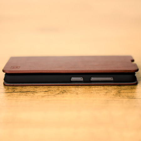 Housse Portefeuille Microsoft Lumia 650 Olixar Simili Cuir - Marron