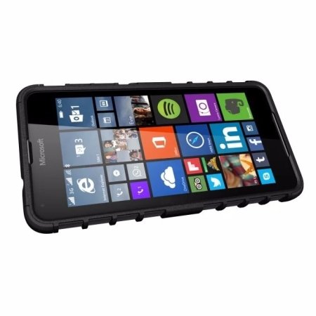 Armourdillo Hybrid Protective Case voor de Microsoft Lumia 650 - Zwart